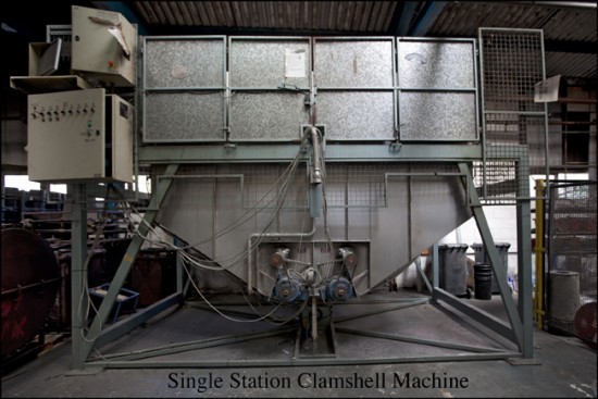 Single station Clamshell rotational moulding machine